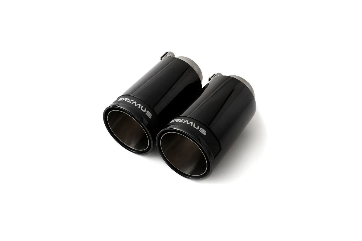 Remus race valved exhaust street race black carbon inlay tailpipe for MINI Cooper S JCW