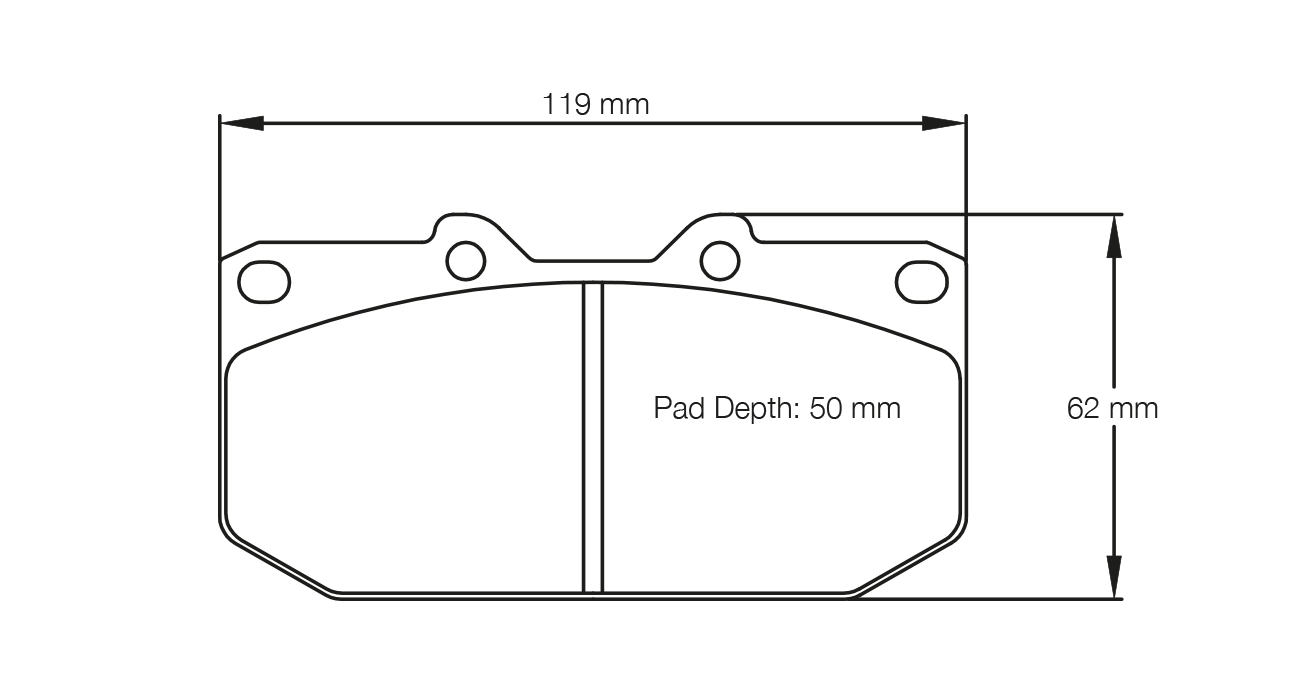 Pagid Racing E1406 in RSL29 compound brake pads for various Mitsubishi/ Nissan/ Subaru cars