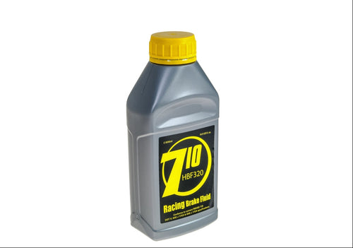 Bottle of 710 racing brake fluid on a white background