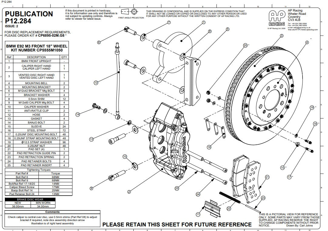 BMW E92 M3 AP Racing Brake Kit CP5555M1050