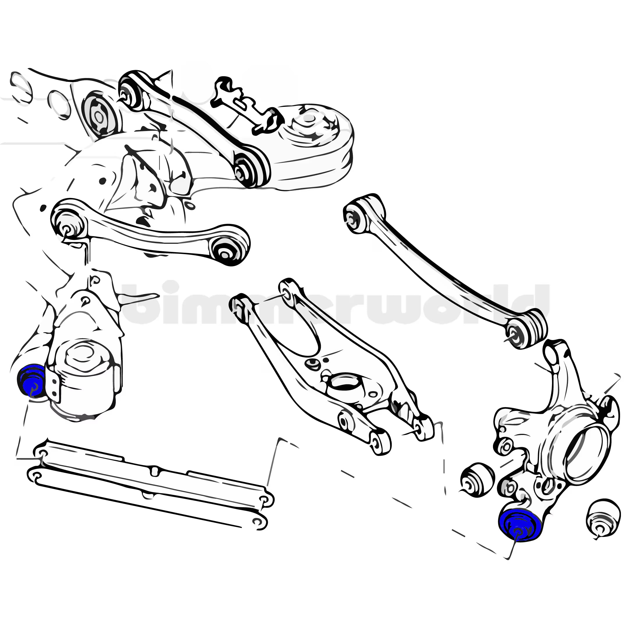 BimmerWorld Trailing Link Arm Bearing Set - E82, E9X