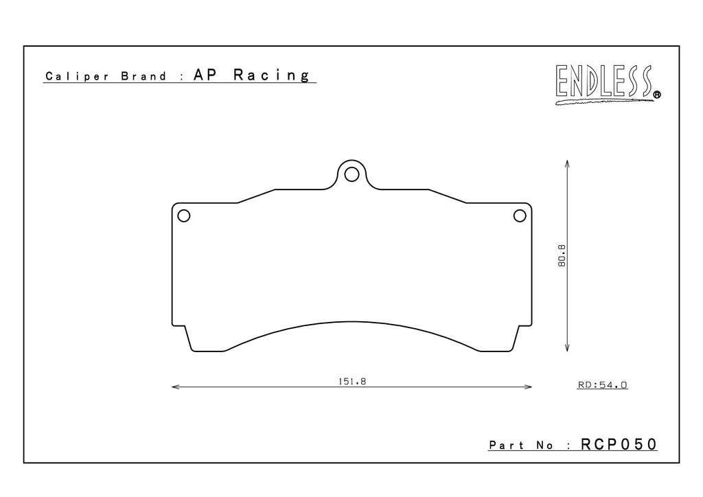Endless ME20 Brake Pads for AP 9668 Calipers