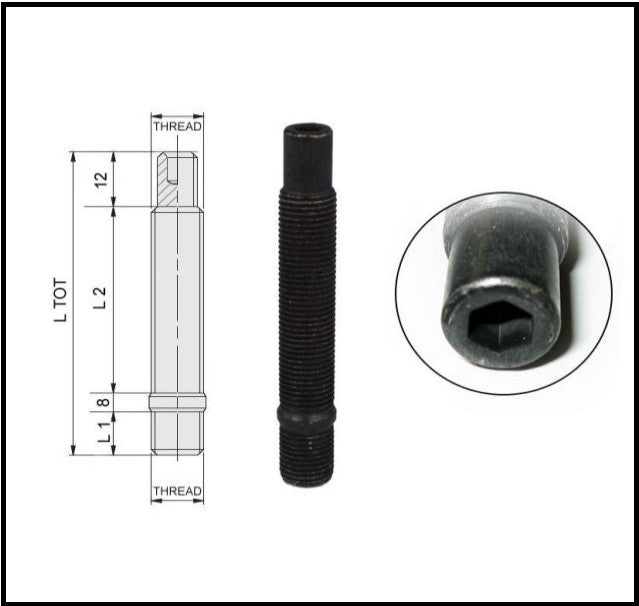Evo Course BMW M14 X 1.25 Wheel Stud Kit (set of 20) Black Nuts